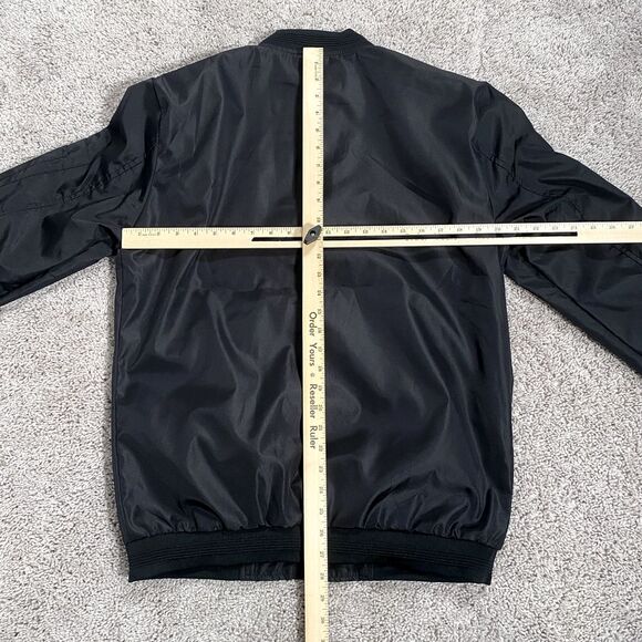Vogue FS Bomber Jacket Mens 2XL Dark Satin Black Coat Lined Classic Look - Picture 11 of 13